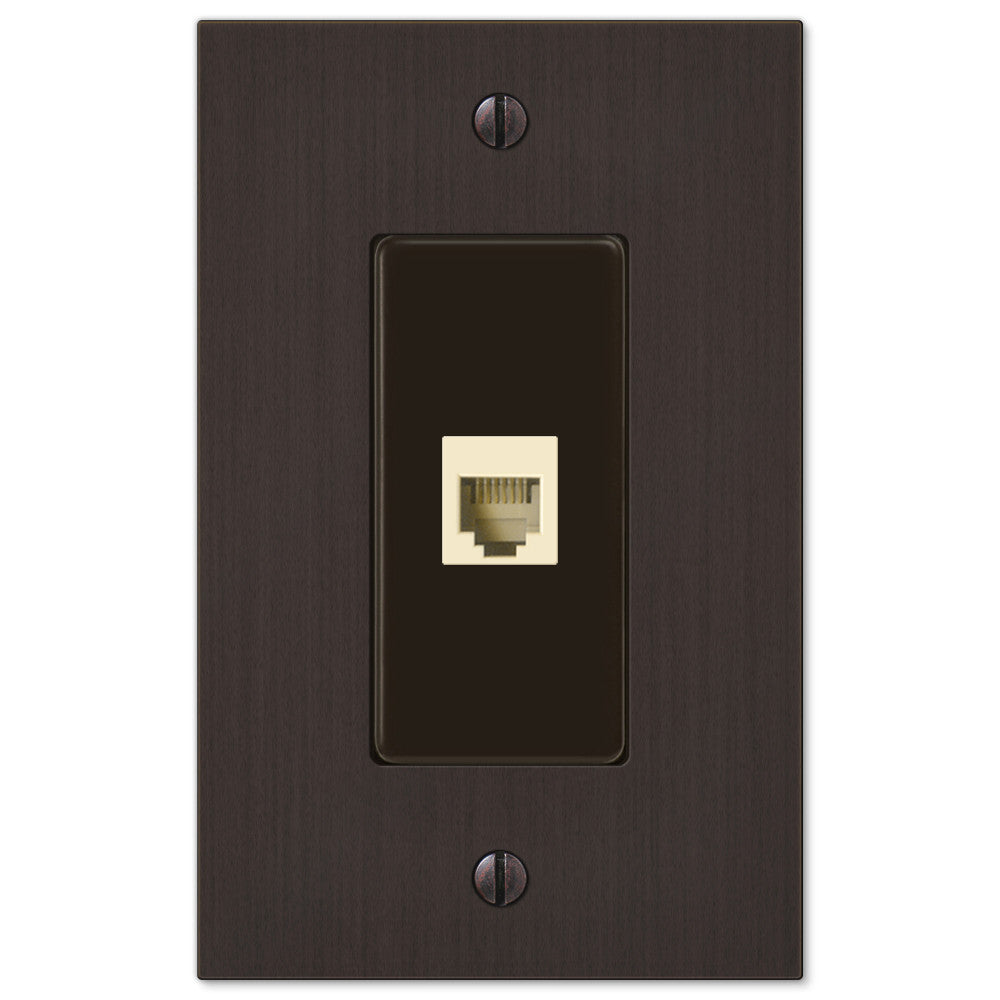 Elan Aged Bronze Cast - 1 Phone Jack Wallplate