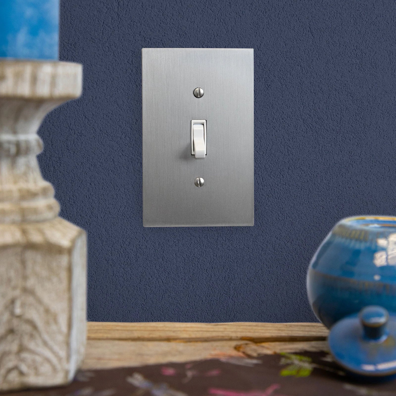 Elan Brushed Nickel Cast - 1 Duplex Wallplate