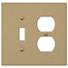 Elan Brushed Bronze Cast - 1 Toggle / 1 Duplex Wallplate