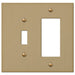 Elan Brushed Bronze Cast - 1 Toggle / 1 Rocker Wallplate