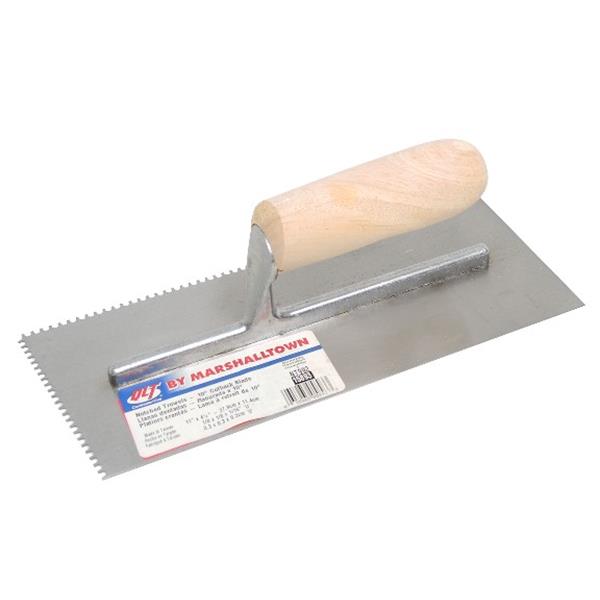 Marshalltown 15893 Tiling & Flooring Notched Trowel -1-8 X 1-8 X 1-16 U-10 Degree Cut Back