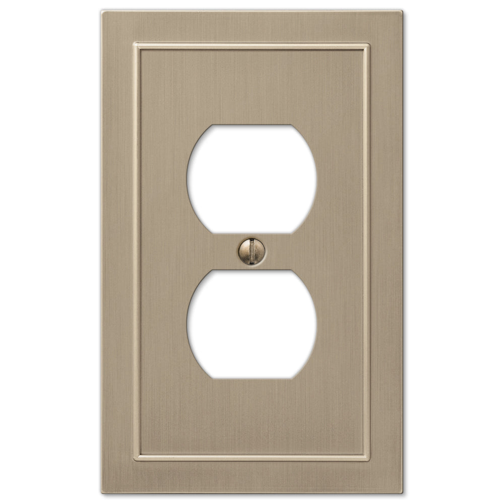 Bethany Brushed Bronze Cast - 1 Duplex Wallplate