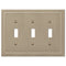 Bethany Brushed Bronze Cast - 3 Toggle Wallplate