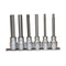 Teng Tools 6 Piece 1/2 Inch Drive 3.93 Inch Long Metric Hex Bit Socket Set (5mm - 12mm) - M1211