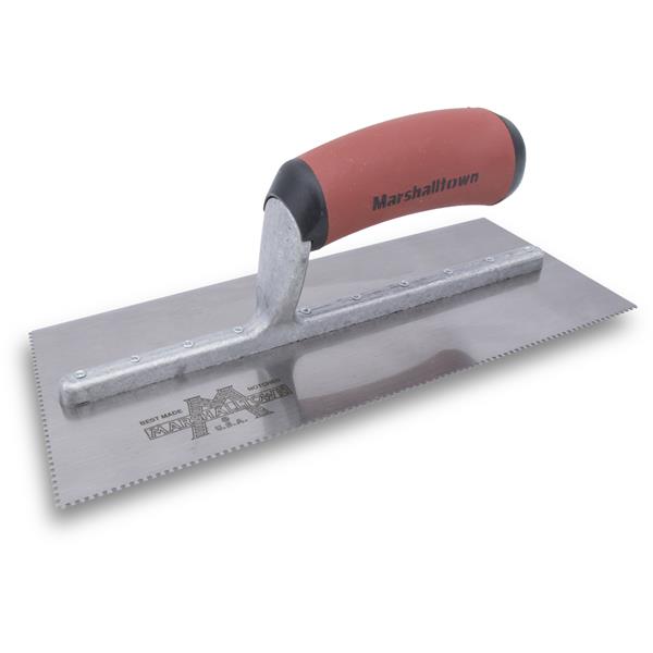 Marshalltown 15746 Tiling & Flooring Notched Trowel-1-16 x 1-16 x 1-16 SQ-Dura-Soft Handle-Left Handed