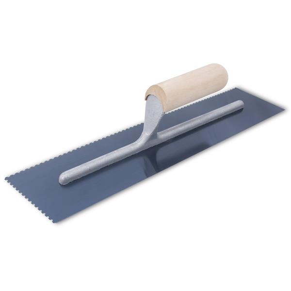 Marshalltown 15864 Tiling & Flooring 16" Blue Steel Notched Trowel-1-8 X 3-32 X 1-8 U-10 Degree Cut Back