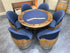 6-Chair Barrel Table Game Set - Total Denim Limited Edition (With Dining Top Option) (January Preorder)