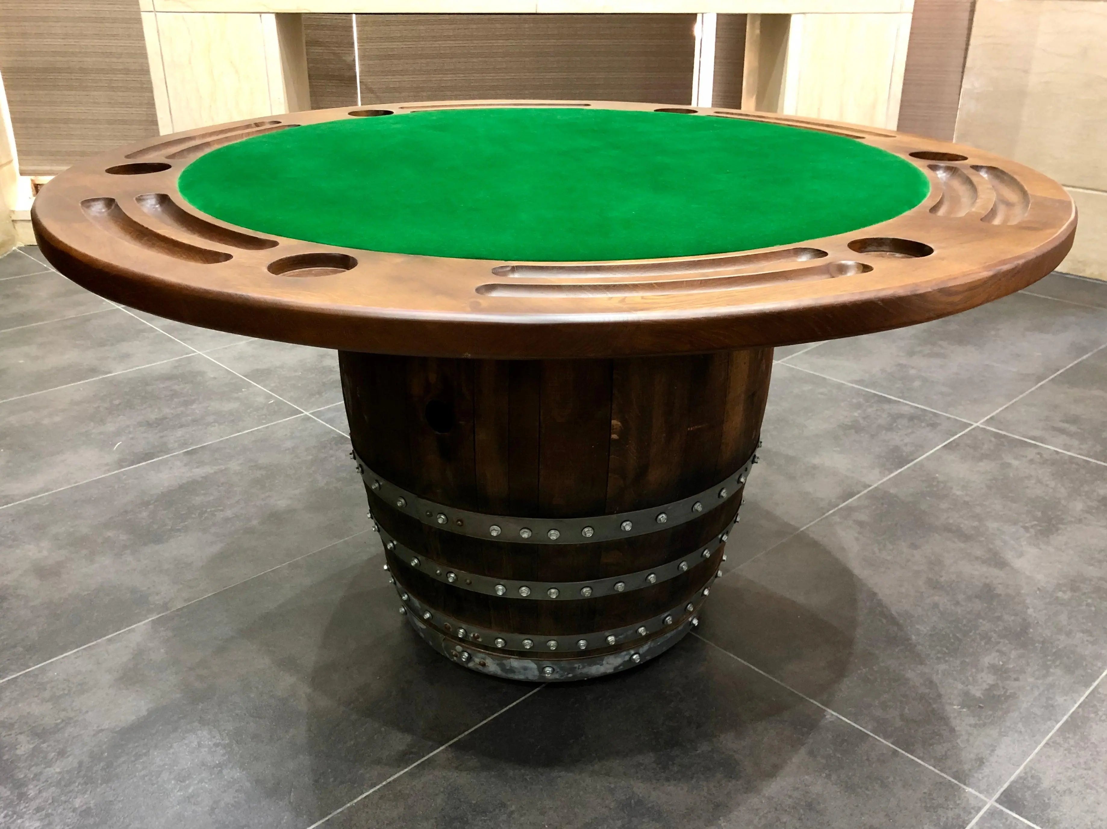 6-Chair Barrel Table Game Set (With Dining Top Option) (January Preorder)