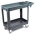 600 lbs Heavy Duty Plastic Rolling Utility Cart for Warehouse/Garage/Restaurants/Offices, HDPE Shelves, 5" Caster Wheels