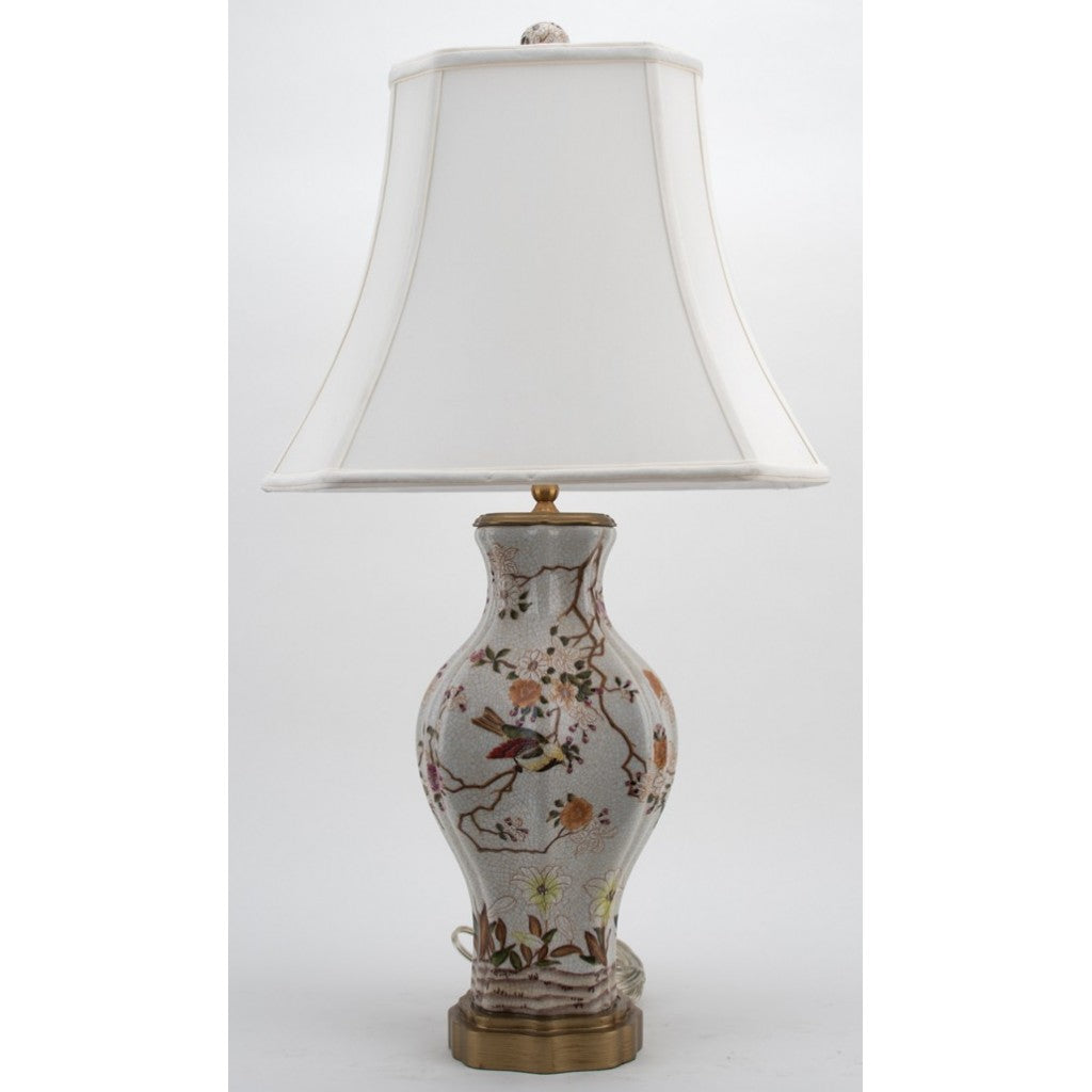 Lovecup Porcelain Table Lamp with Birds and Flowers L395