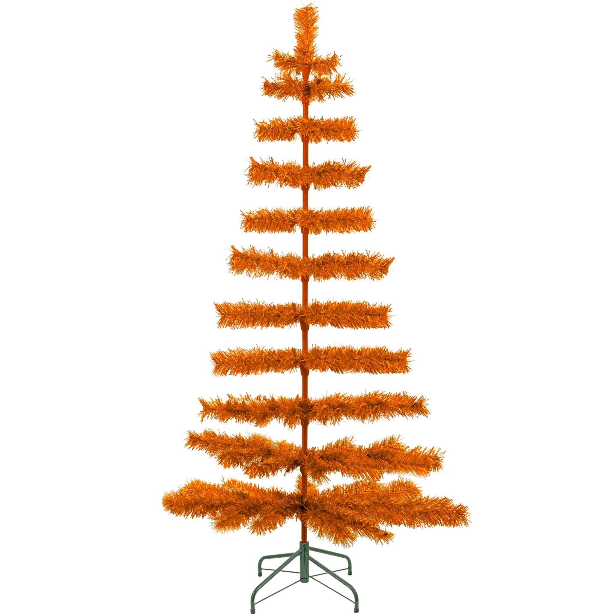 Orange Tinsel Christmas Tree