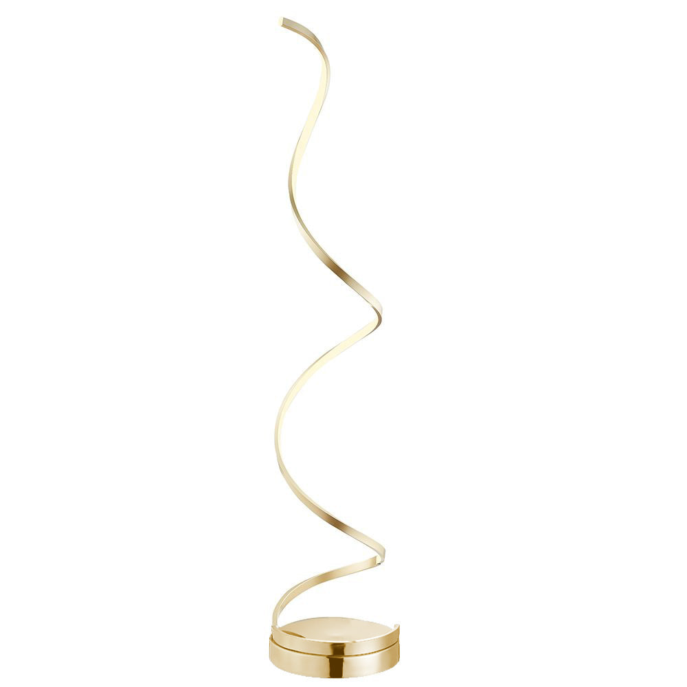 Modern Spiral LED 61" Gold Floor Lamp // Dimmable Led Strip