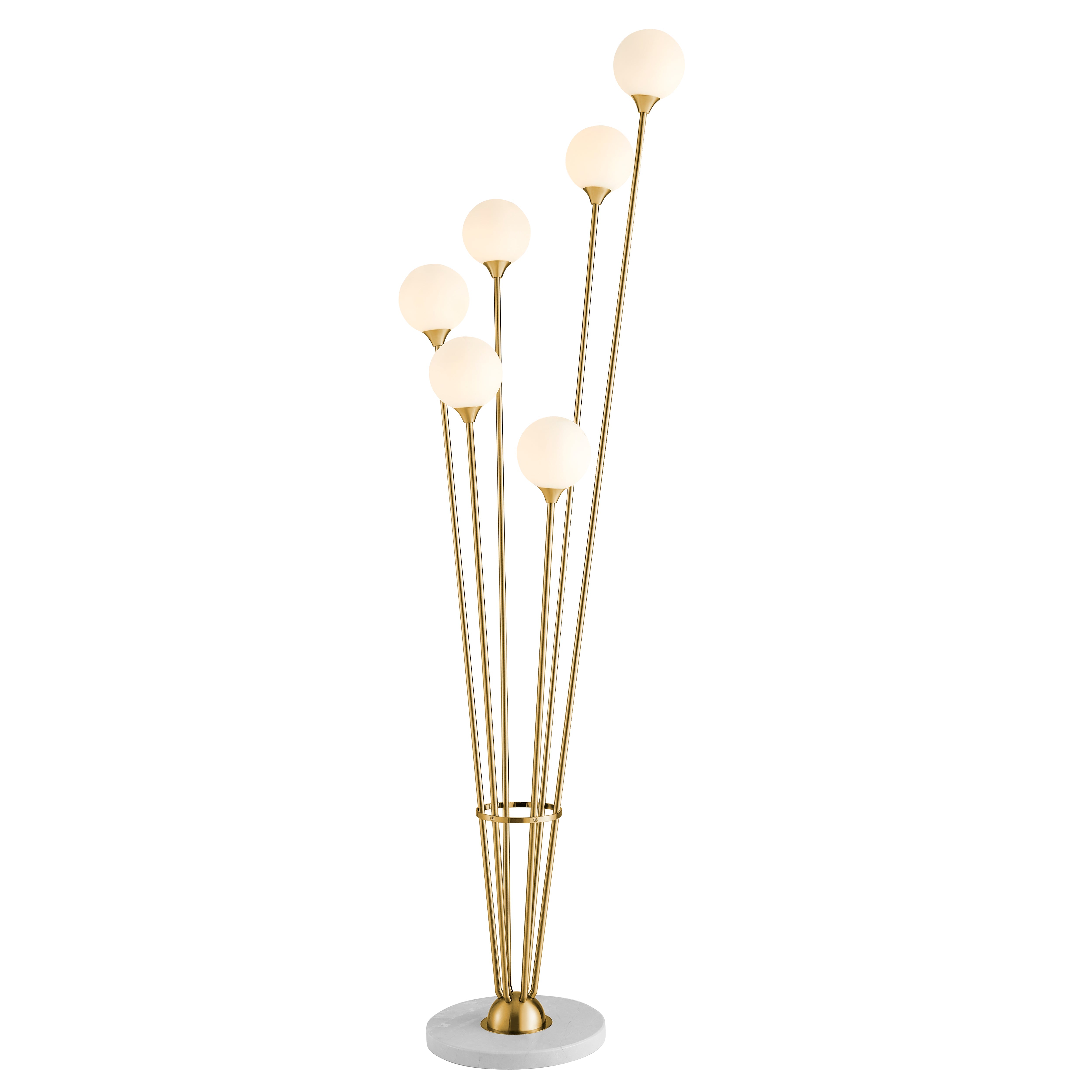 Anechdoche 6 Lights Floor Lamp // Gold and White