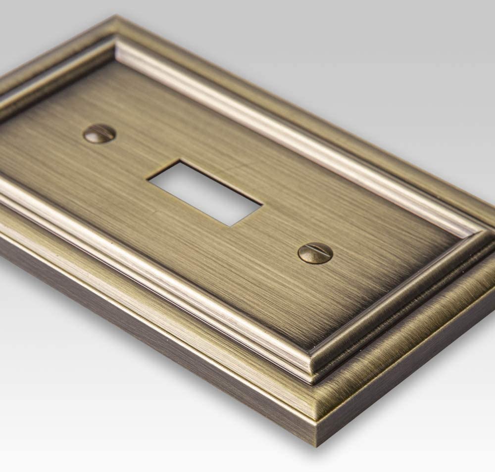 Continental Brushed Brass Cast - 1 Duplex Wallplate