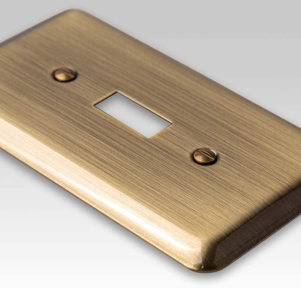 Devon Brushed Brass Steel - 1 Blank Wallplate