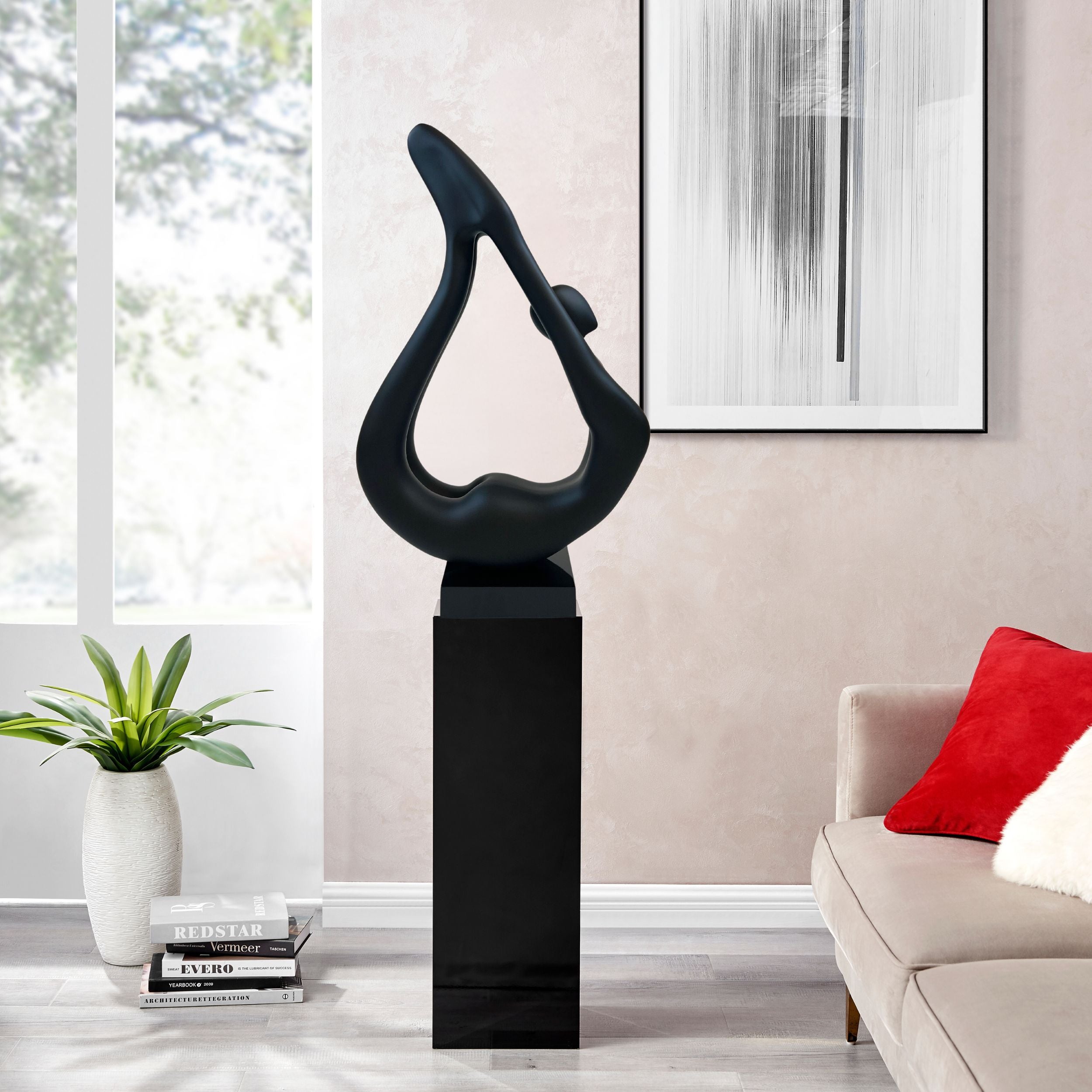 Escultura de suelo para yoga // Negra con base negra