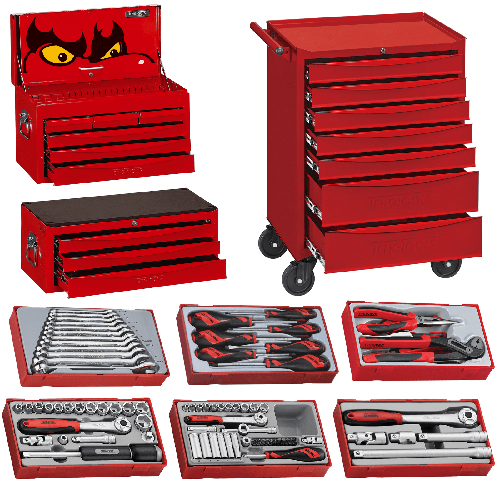 Teng Tools 135 Piece 16 Drawer Metric Series Tool Kit - SERIES135MSTACK