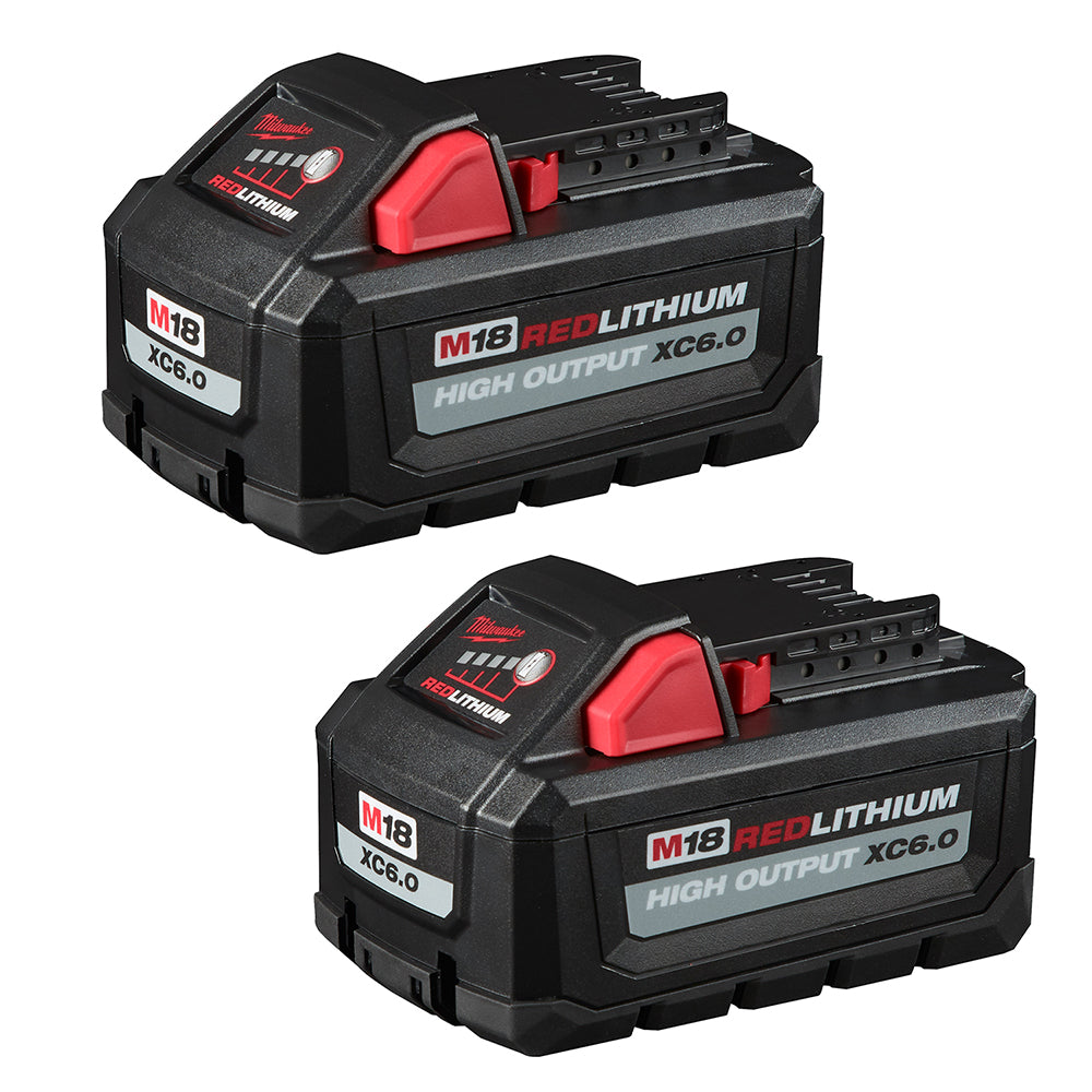 Milwaukee 48-11-1862 M18™ REDLITHIUM™ HIGH OUTPUT™ XC 6.0Ah Battery Pack (2 Piece)