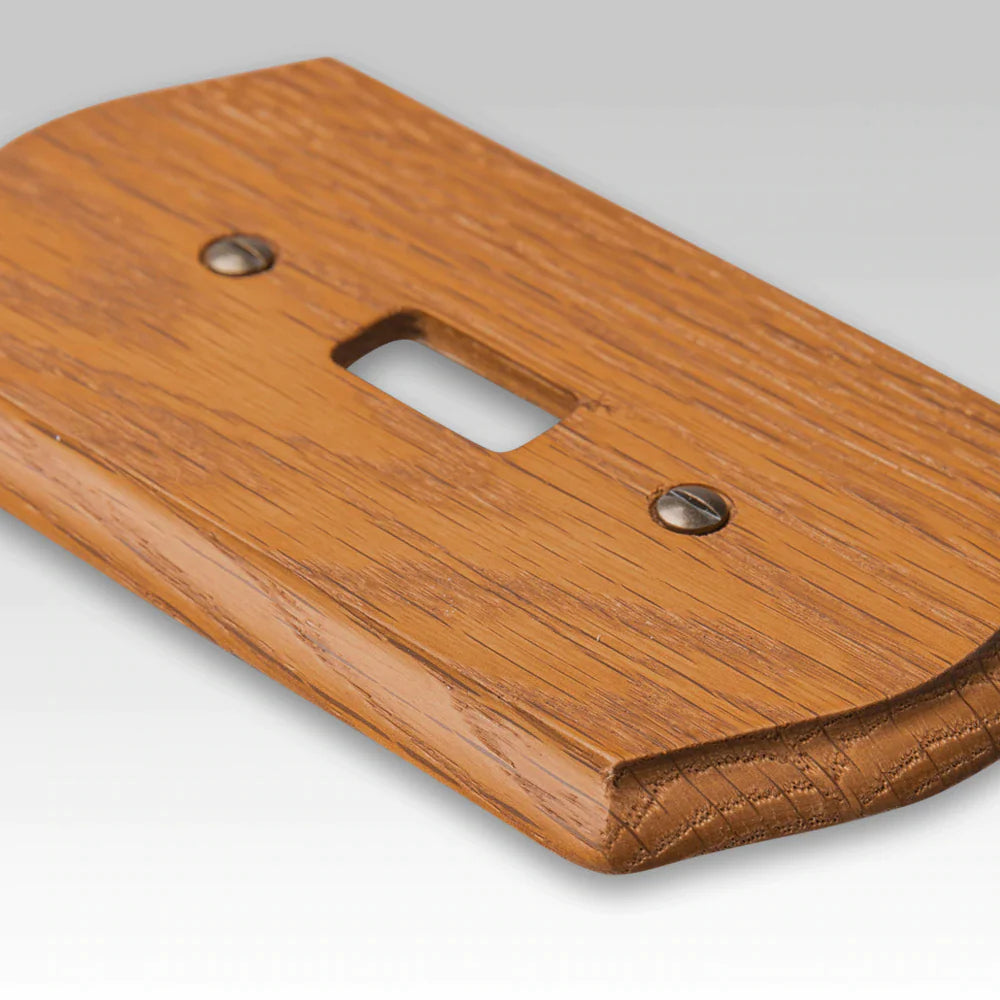 Country Medium Oak Wood - 1 Cable Jack Wallplate