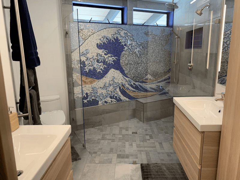 Glass Mosaic Tile Art Waves