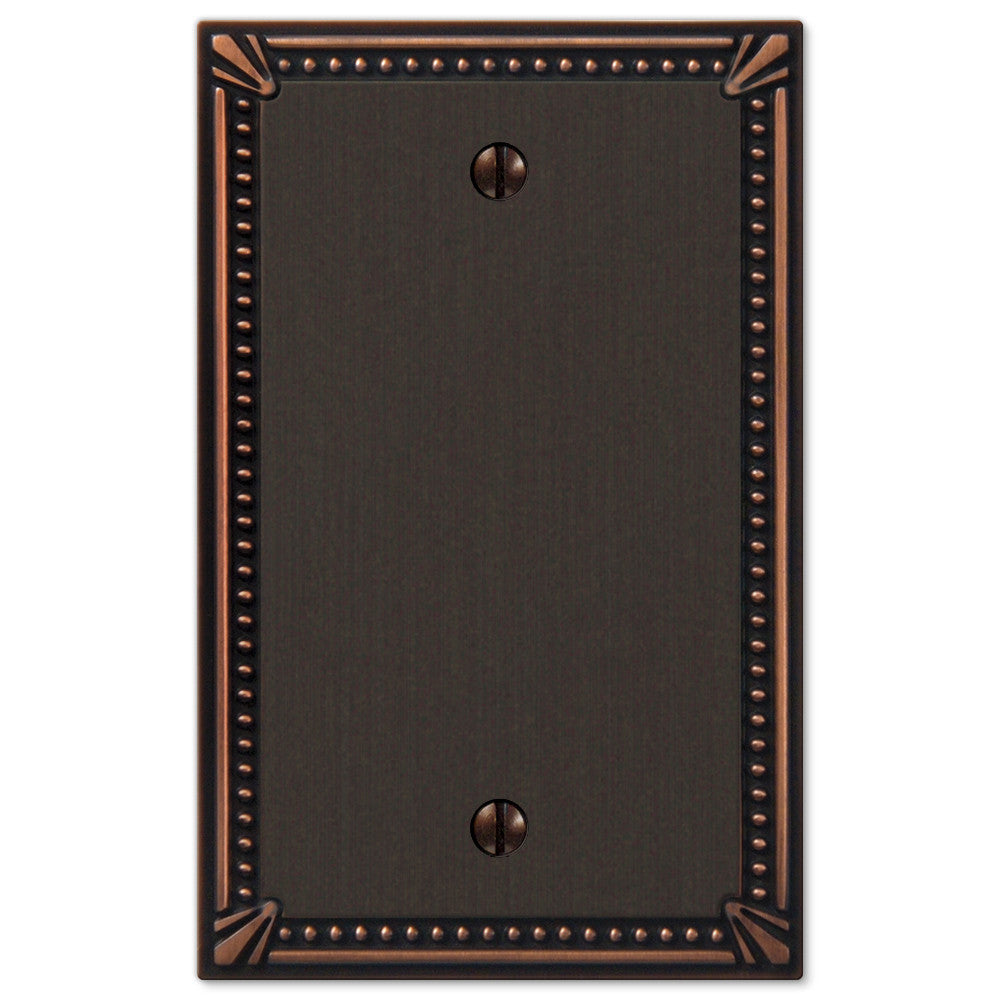 Imperial Bead Aged Bronze Cast - 1 Blank Wallplate