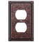 Imperial Bead Tumbled Aged Bronze Cast - 1 Duplex Wallplate