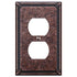 Imperial Bead Tumbled Aged Bronze Cast - 1 Duplex Wallplate