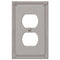 Imperial Bead Brushed Nickel Cast - 1 Duplex Wallplate