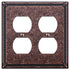 Imperial Bead Tumbled Aged Bronze Cast - 2 Duplex Wallplate