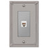 Imperial Bead Brushed Nickel Cast - 1 Phone Jack Wallplate