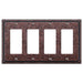 Imperial Bead Tumbled Aged Bronze Cast - 4 Rocker Wallplate