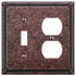 Imperial Bead Tumbled Aged Bronze Cast - 1 Toggle / 1 Duplex Wallplate