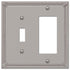 Imperial Bead Brushed Nickel Cast - 1 Toggle / 1 Rocker Wallplate