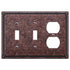 Imperial Bead Tumbled Aged Bronze Cast - 2 Toggle / 1 Duplex Wallplate