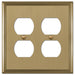 Metro Line Brushed Bronze Cast - 2 Duplex Wallplate