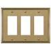 Metro Line Brushed Bronze Cast - 3 Rocker  Wallplate