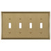 Metro Line Brushed Bronze Cast - 4 Toggle Wallplate