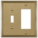 Metro Line Brushed Bronze Cast - 1 Toggle / 1 Rocker Wallplate