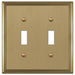 Metro Line Brushed Bronze Cast - 2 Toggle Wallplate