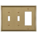 Metro Line Brushed Bronze Cast - 2 Toggle / 1 Rocker Wallplate