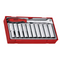 Teng Tools 11 Piece 1/2 Drive Metric 12 Point Deep Socket Set Tool Tray (10mm - 19mm) - TT1211