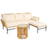 Walker Edison | Wicker 3 Pieces Outdoor Sectional Chat Set