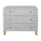 Bone Inlay gray and white 3 drawer chest