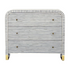 Bone Inlay gray and white 3 drawer chest