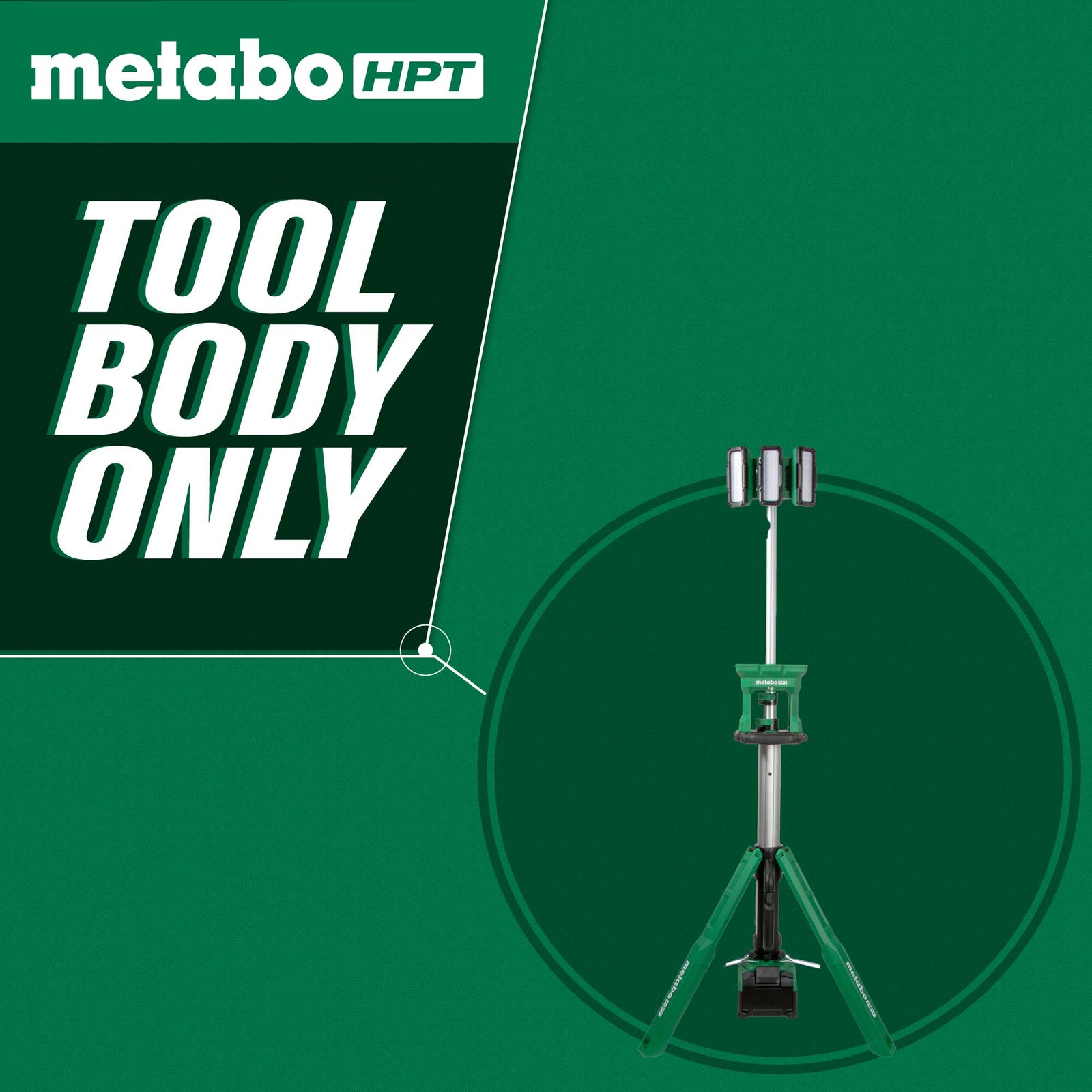 Luz de sitio con trípode LED de 4000 lúmenes y batería MultiVolt™ de 18 V Metabo HPT UB18DGQ4M