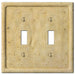 Faux Stone Ivory Resin - 2 Toggle Wallplate