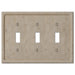 Faux Stone Beige Resin - 3 Toggle Wallplate