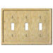 Faux Stone Ivory Resin - 3 Toggle Wallplate