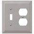 Steps Satin Nickel Cast - 1 Toggle / 1 Duplex Wallplate