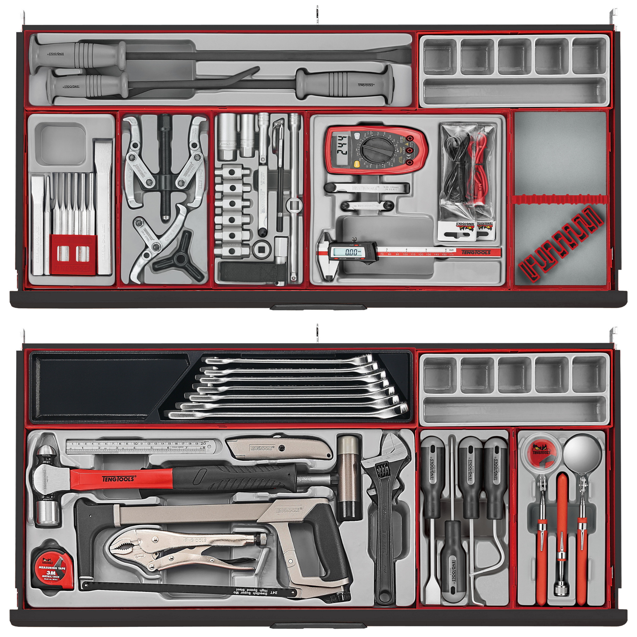 Teng Tools 1004 Piece 'Limited Edition' 37 Inch Wide 8 Drawer Black Roller Cabinet Workstation Tool Kit - TCMM1004NBK1